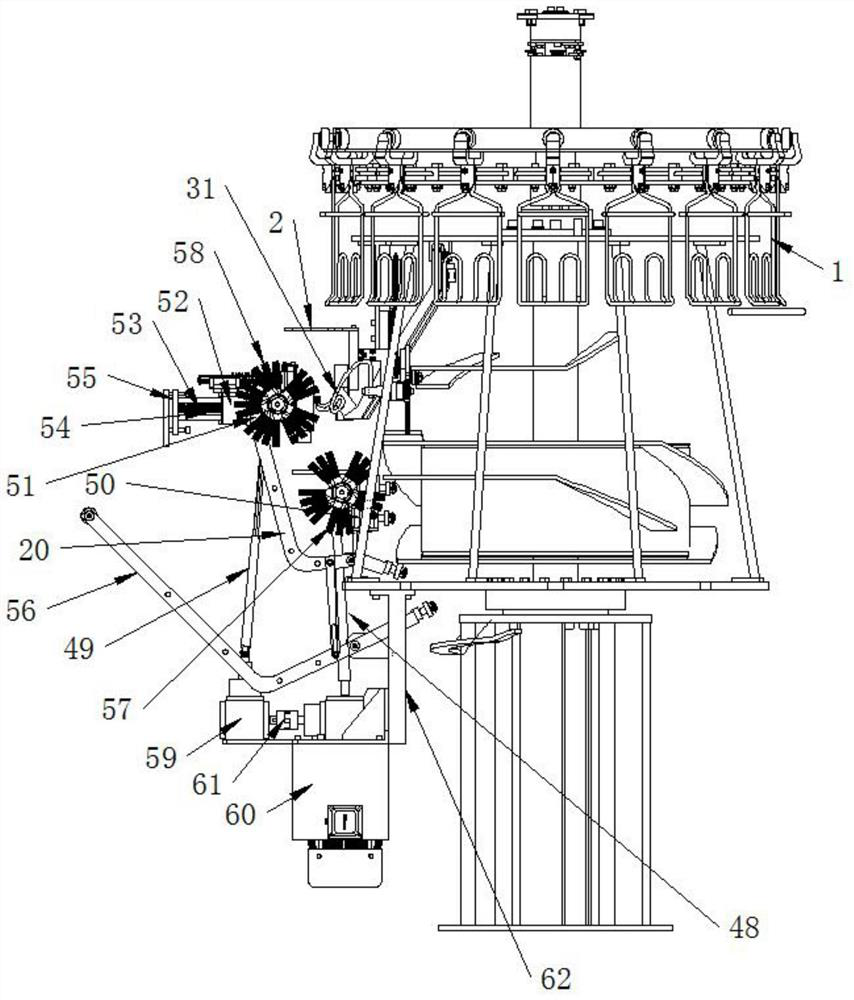 Livestock wing hair removing machine