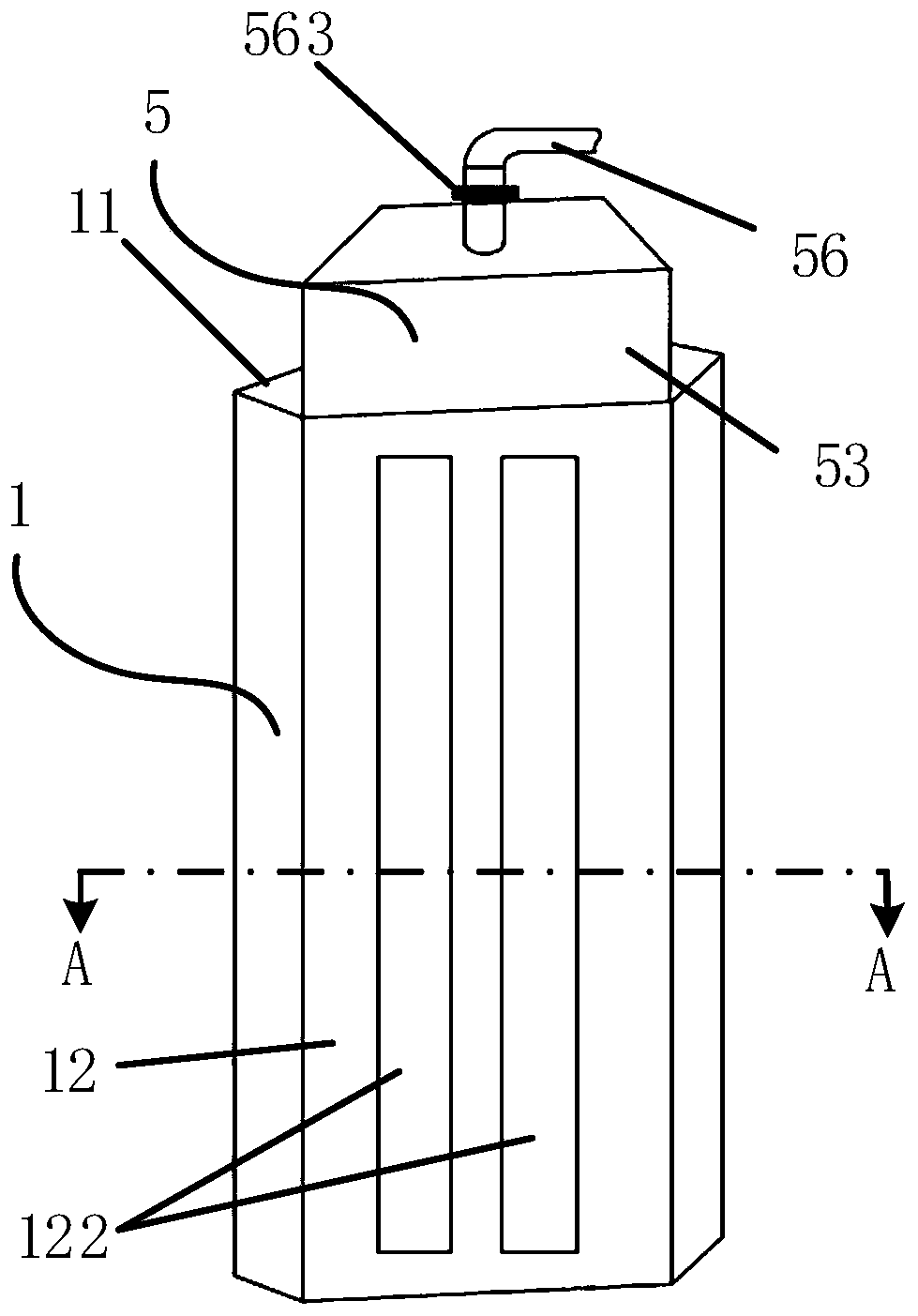 Overhang angle air conditioner indoor unit