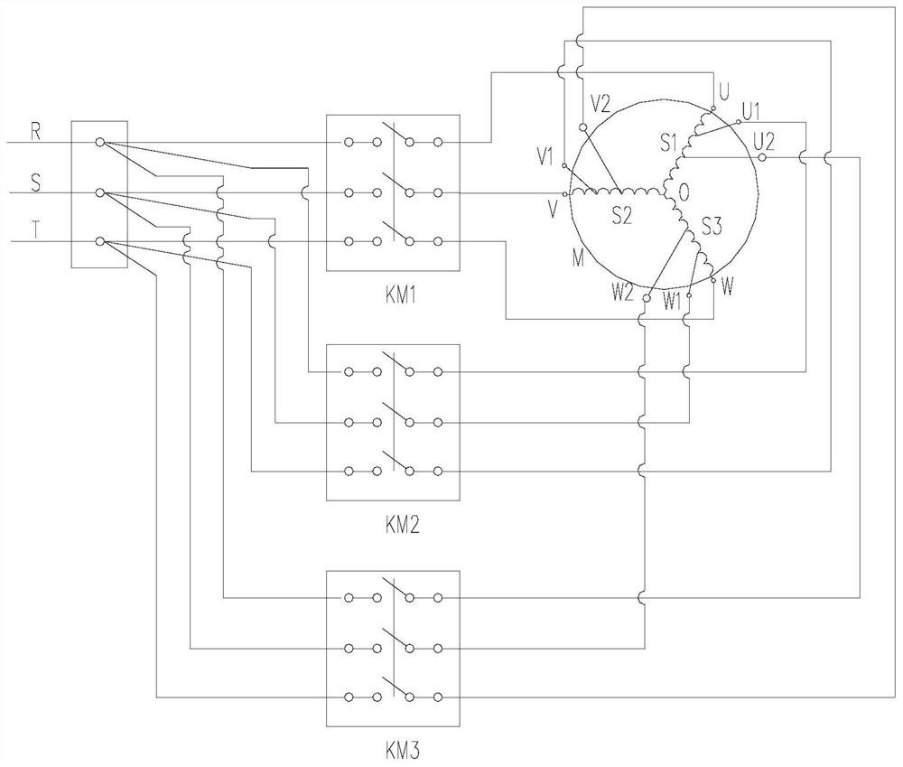 Three-phase power supply multi-speed compressor and implementation control method