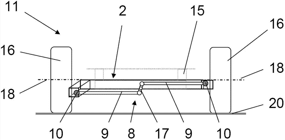 Twist beam axle provided with Watt linkage