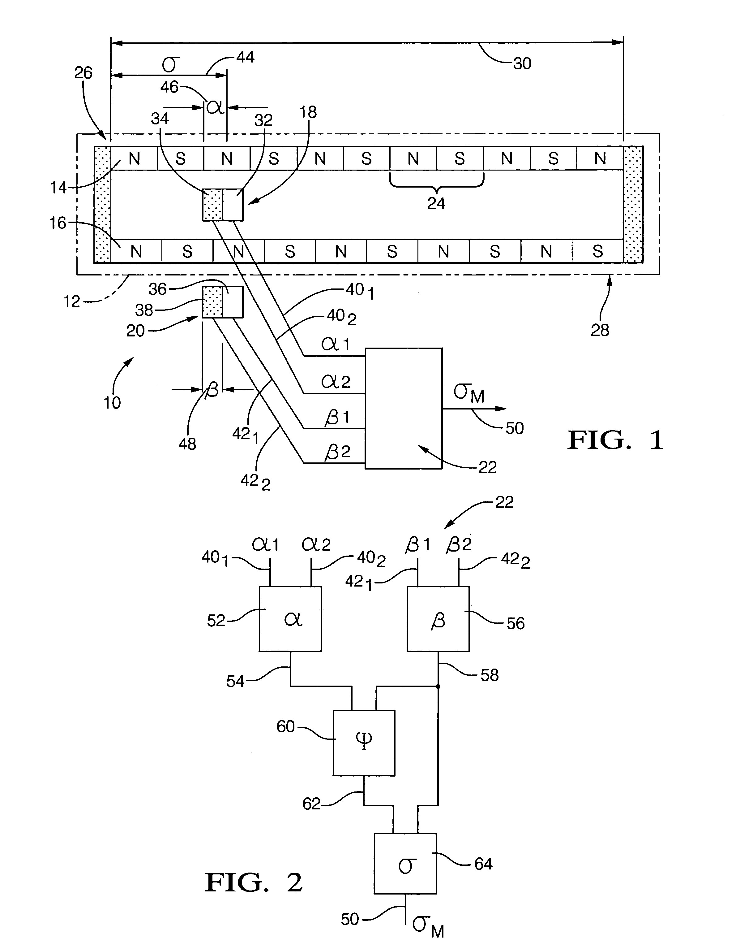 Non-contact linear absolute position sensor