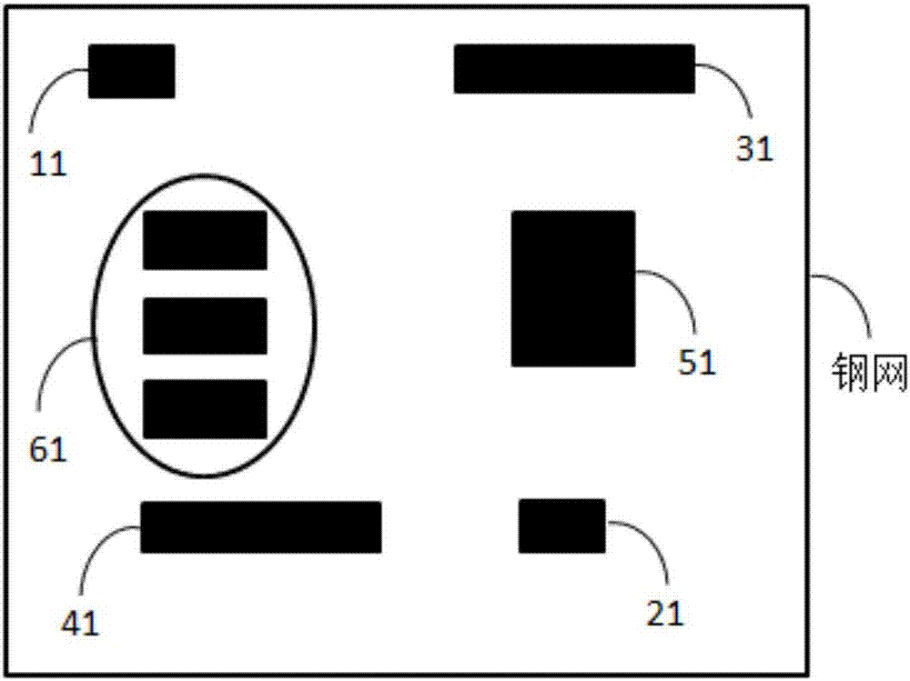 PCBA asymmetric solder pad steel mesh windowing method and system