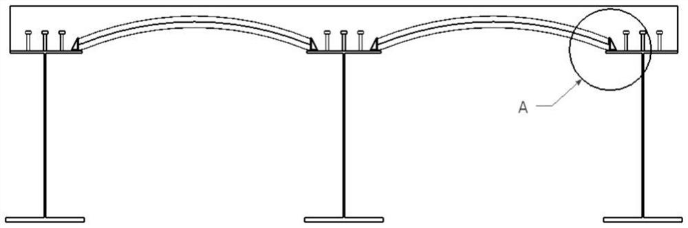 Construction technology of a connection structure between corrugated arched steel plates and steel beams