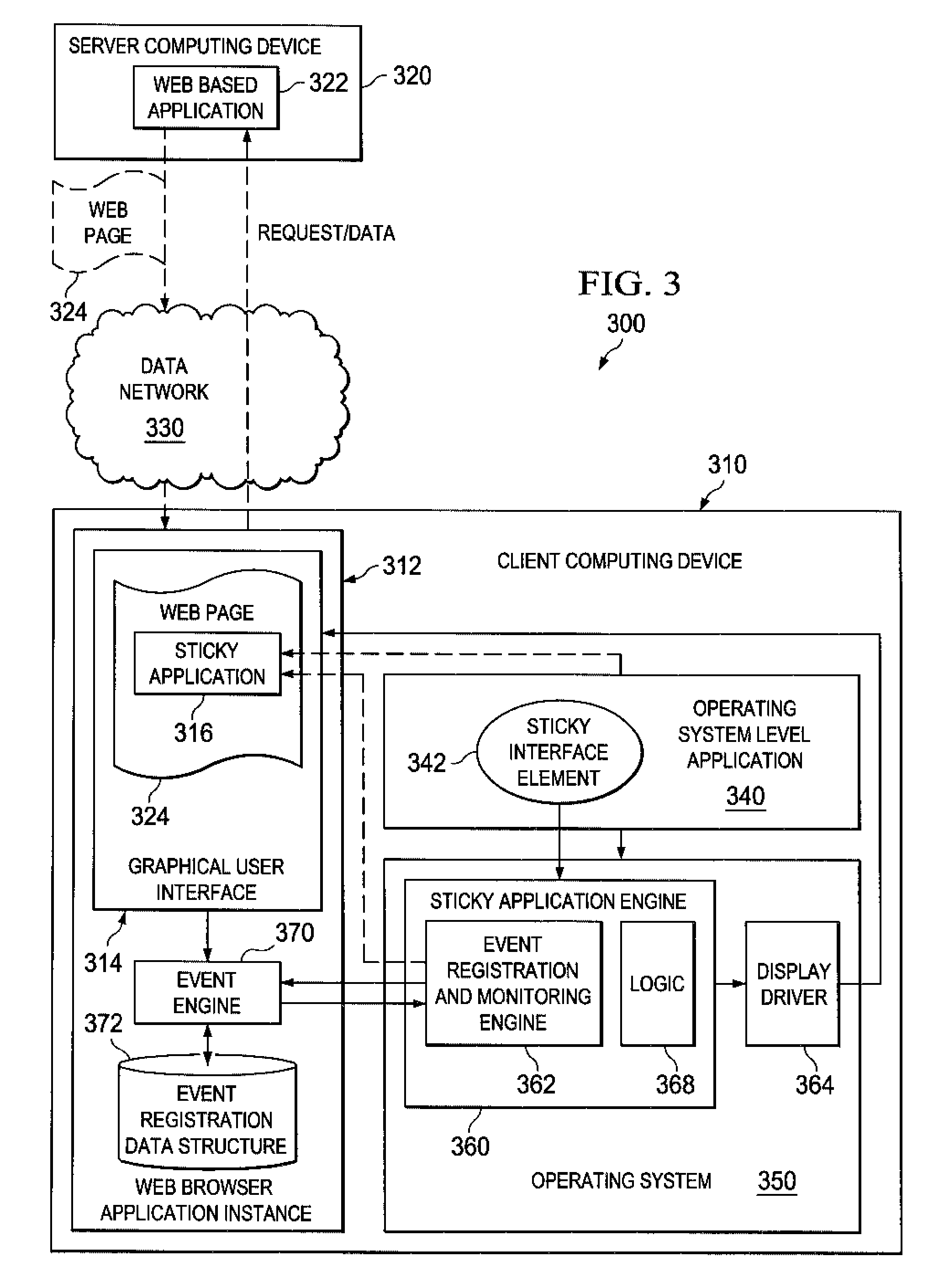 System and method for providing sticky applications