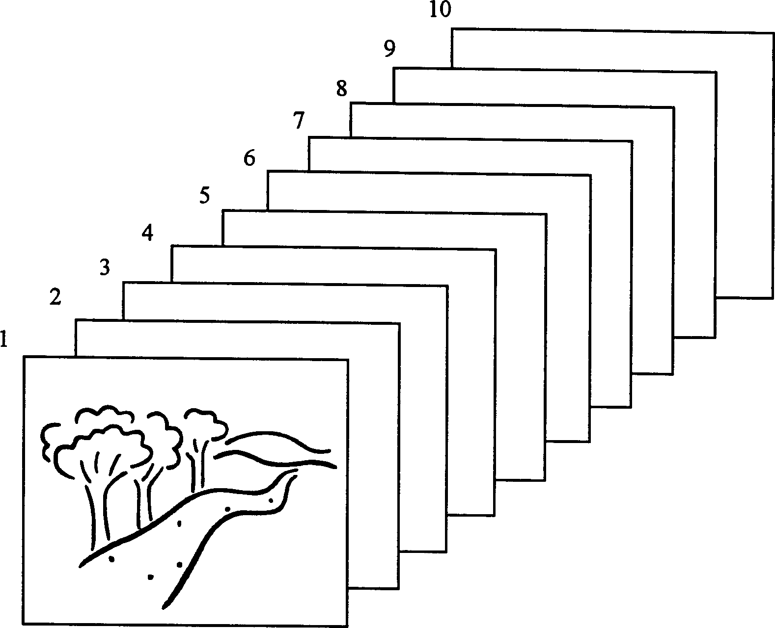 Viewpoint transition virtual space real-video image generating method and device