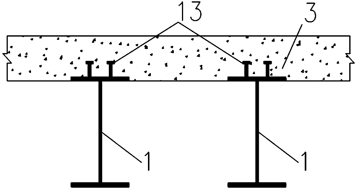 Profile steel-concrete composite beam hogging moment area structure based on high-performance material