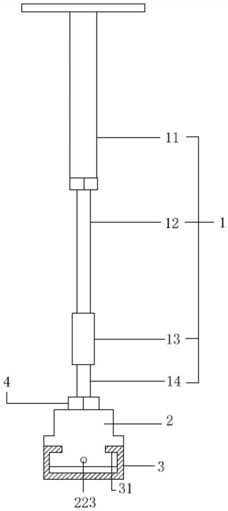 Adjustable keel hanging structure of assembly type suspended ceiling