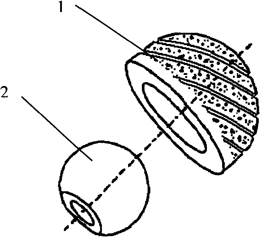 Artificial hip joint consisting of multilayer shell core composite structural components