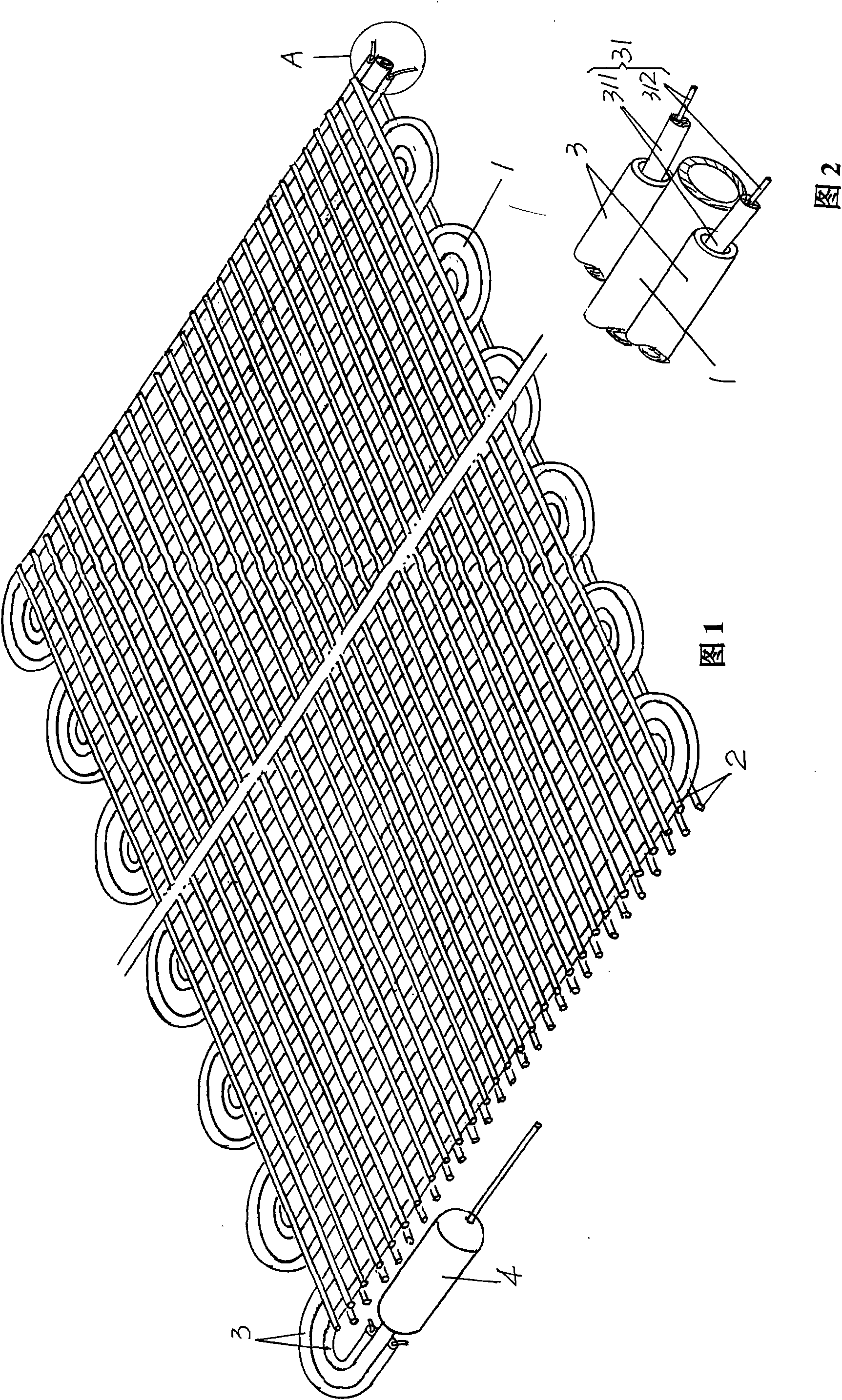 Wire-and-tube evaporator