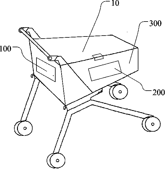 Shopping trolley, shopping system and implement method of shopping system