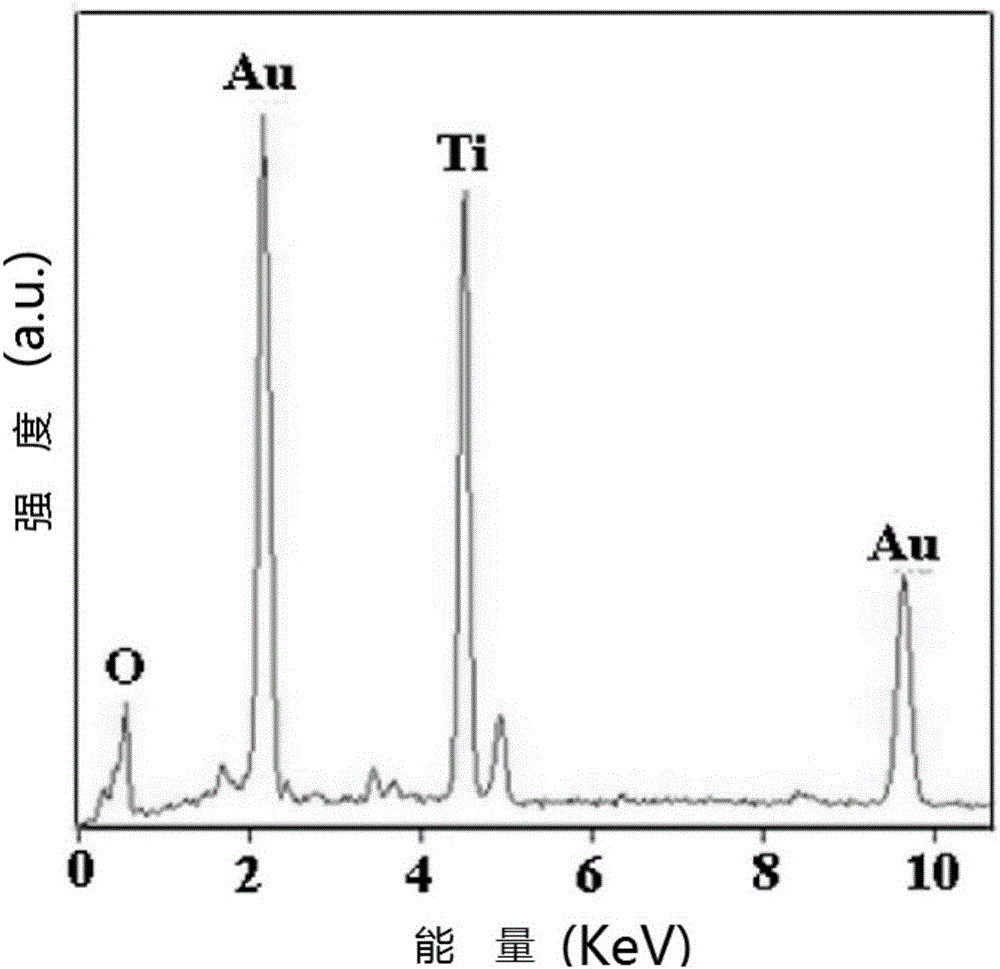 Gold-doped titanium dioxide flower-like nanostructured material and preparation method and application thereof