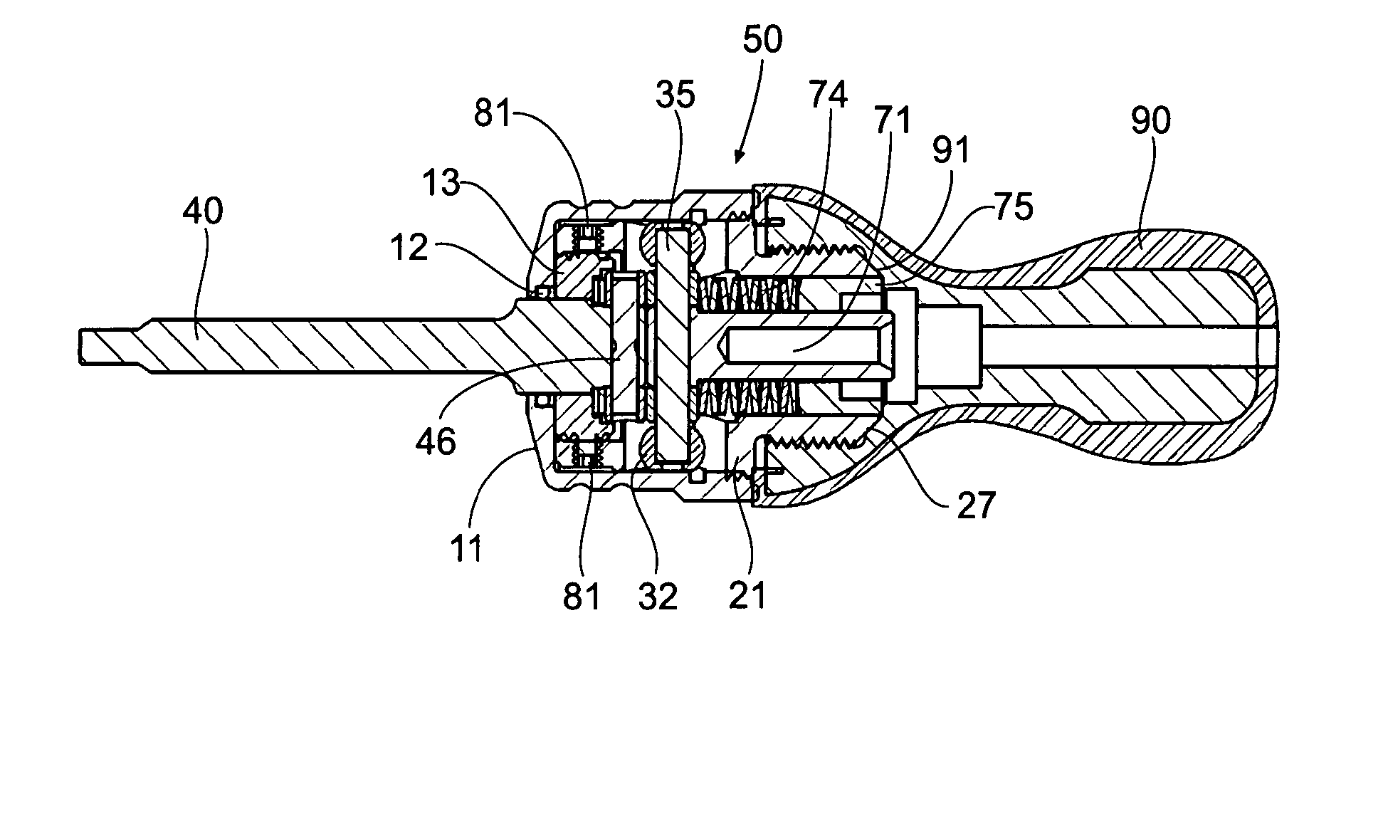 Fixed torque limiting driver