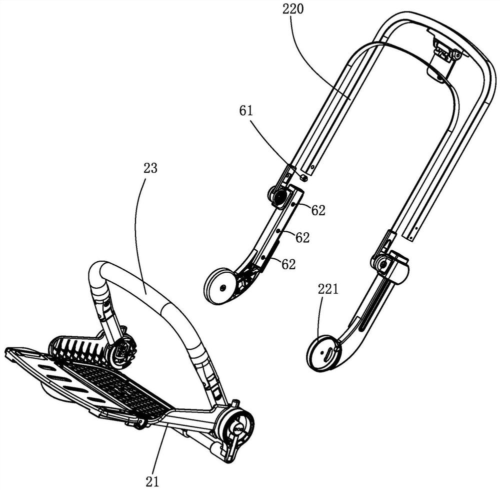 Linkable folding baby chair applied to baby carrier