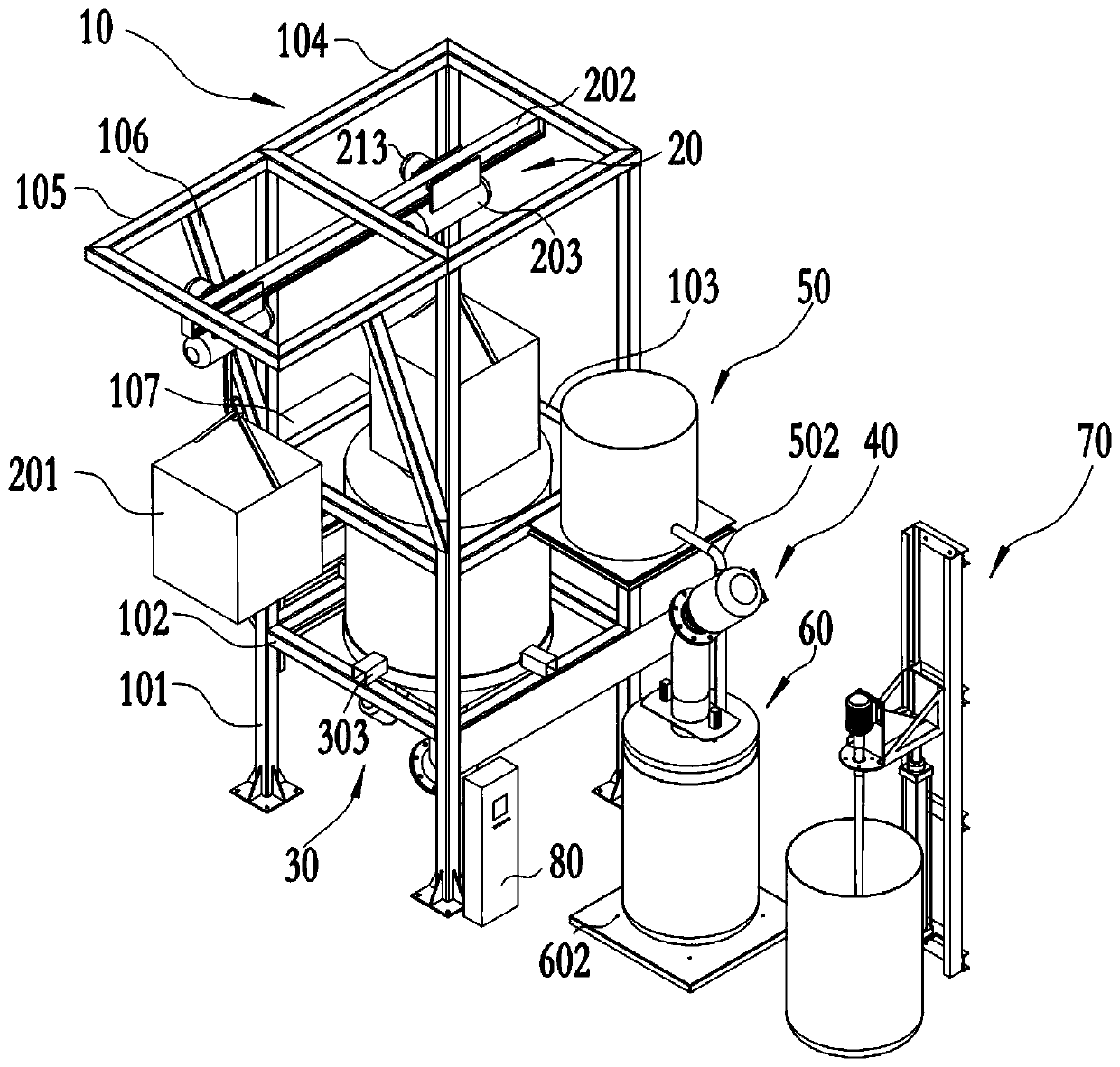 Gypsum proportioning equipment