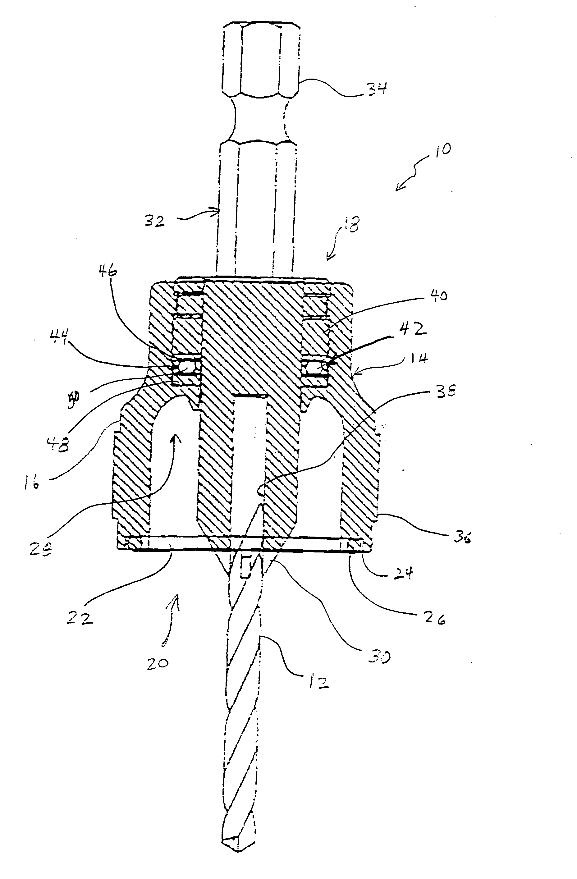 Depth limiting device and hole forming apparatus containing the same