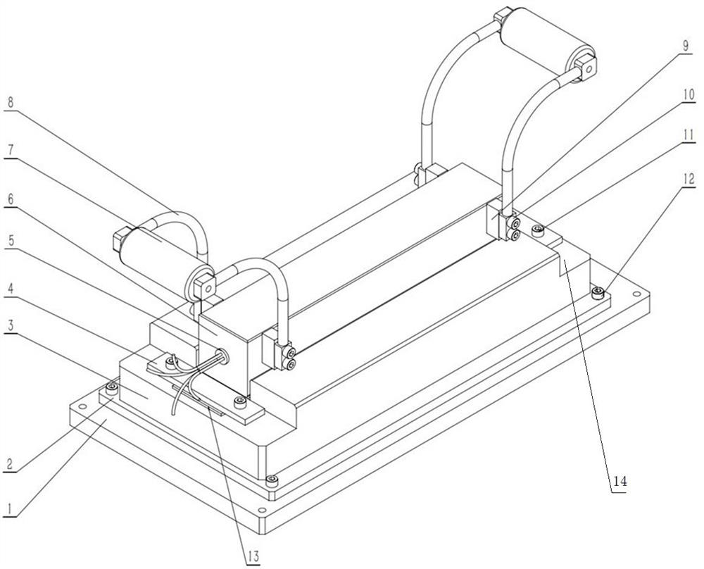 Thermoplastic carbon fiber prepreg tape laminated plate sample preparation device