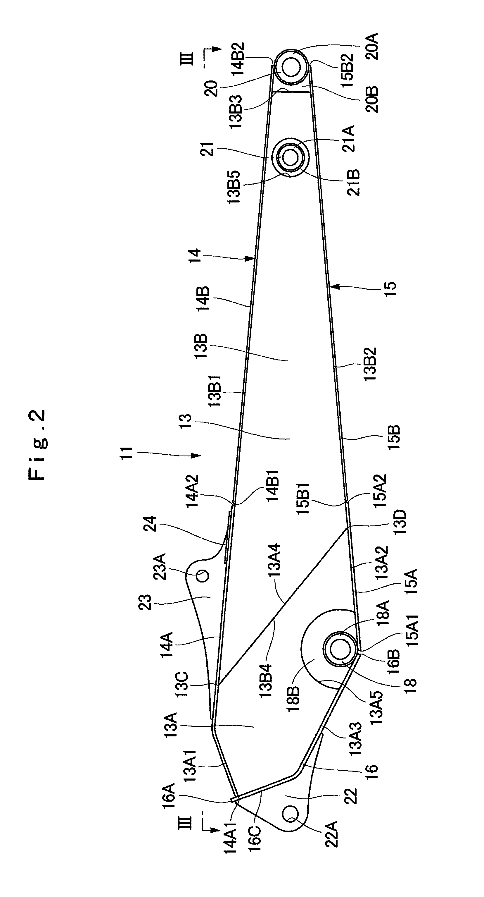 Arm for construction machine with upper ends of rear plate protruding upward