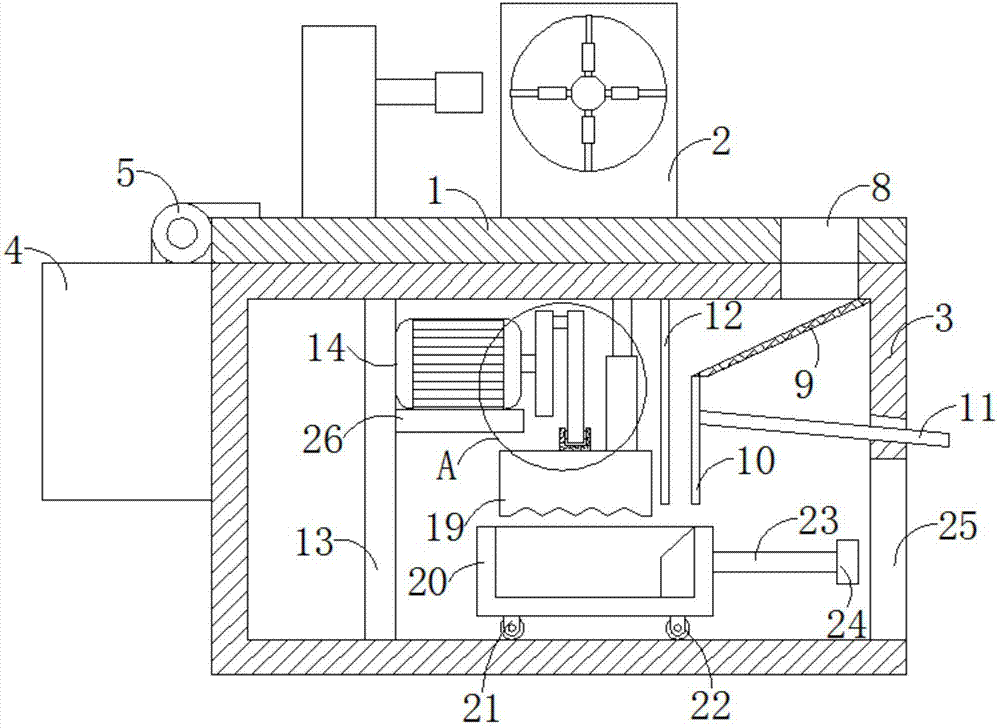 Numerically controlled lathe capable of timely and synchronously clearing away cutting scraps