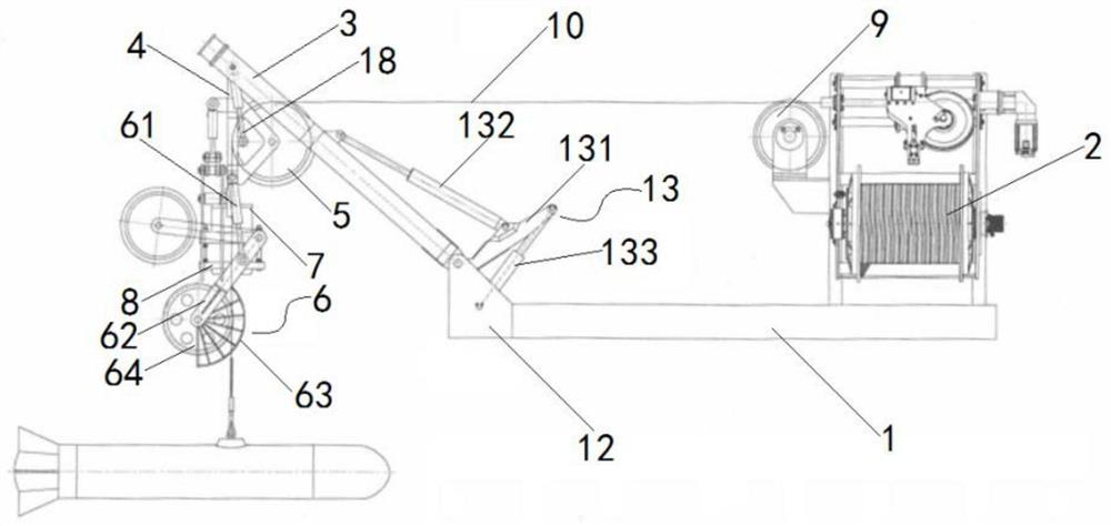 An anti-swing system for deployment and recovery of underwater devices