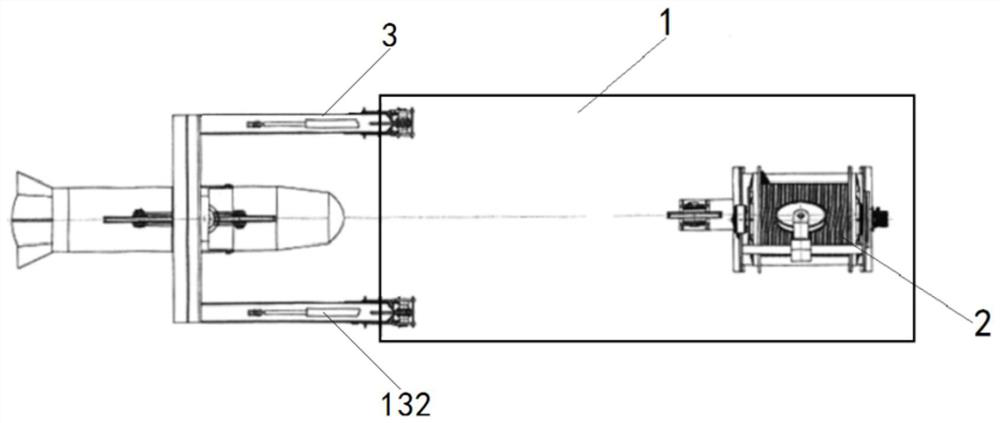 An anti-swing system for deployment and recovery of underwater devices