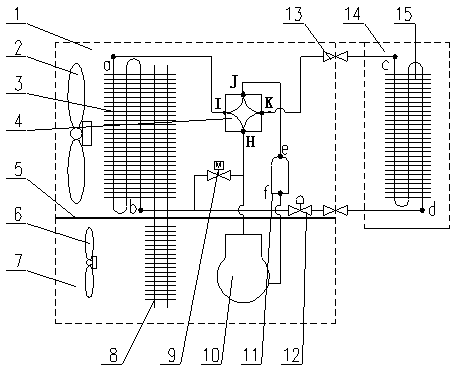 Frost preventing and removing system and frost preventing and removing method of heat pipe type air conditioner