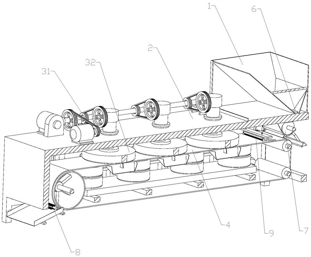 Multi-stage separation and subpackaging device for multiple associated metals