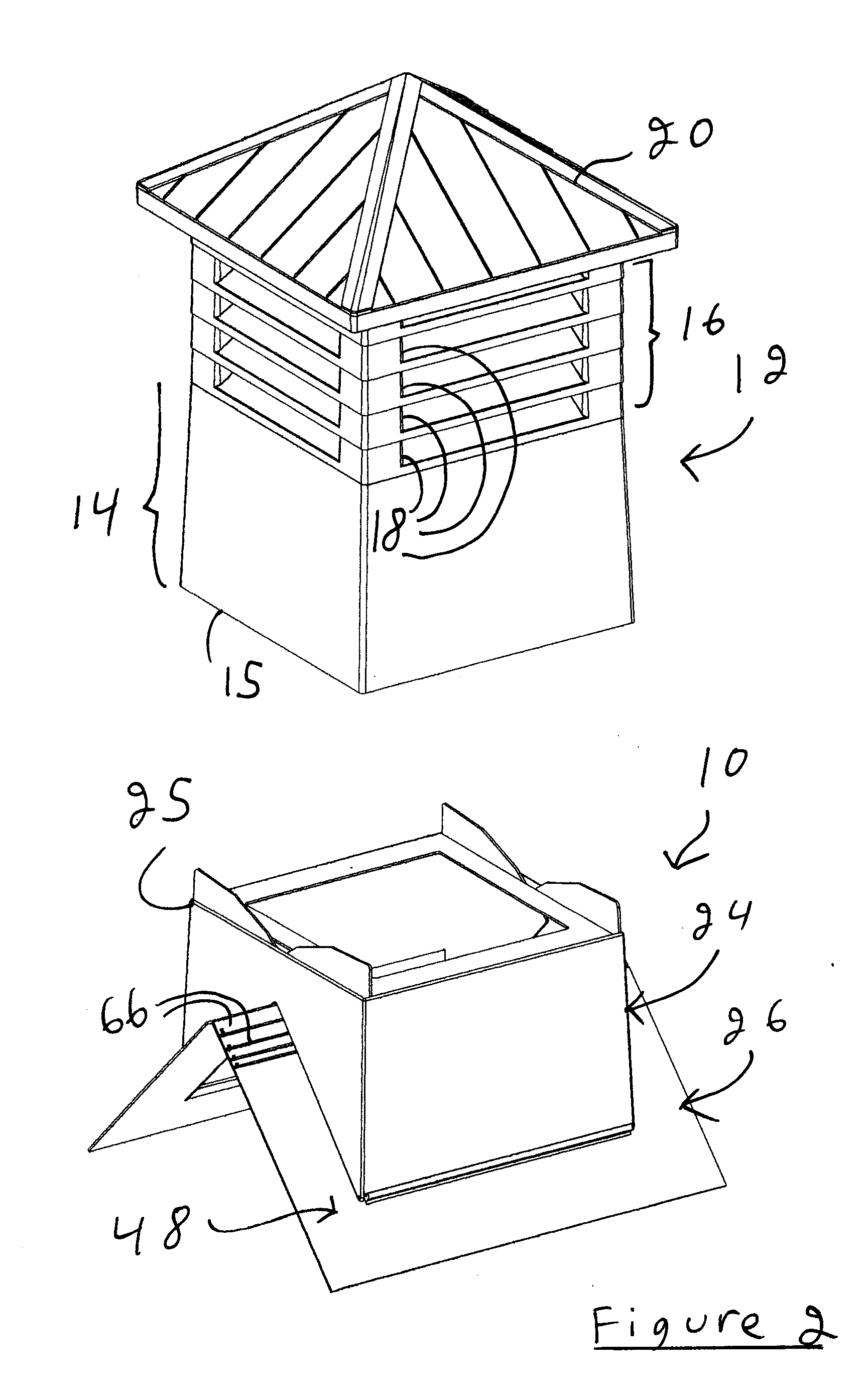 Adjustable roof ventilator base