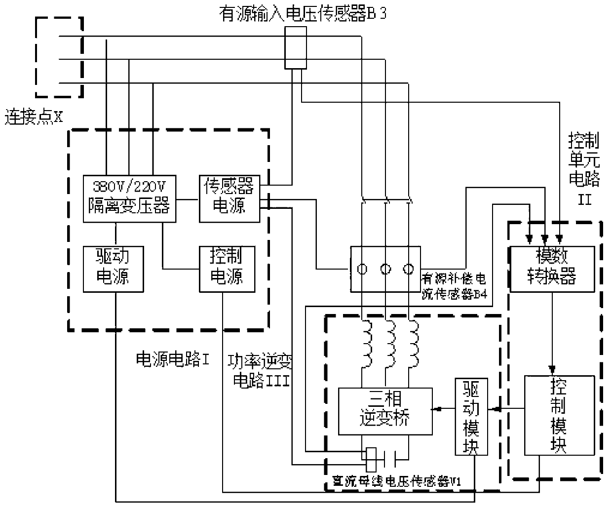 Hybrid power filter main circuit