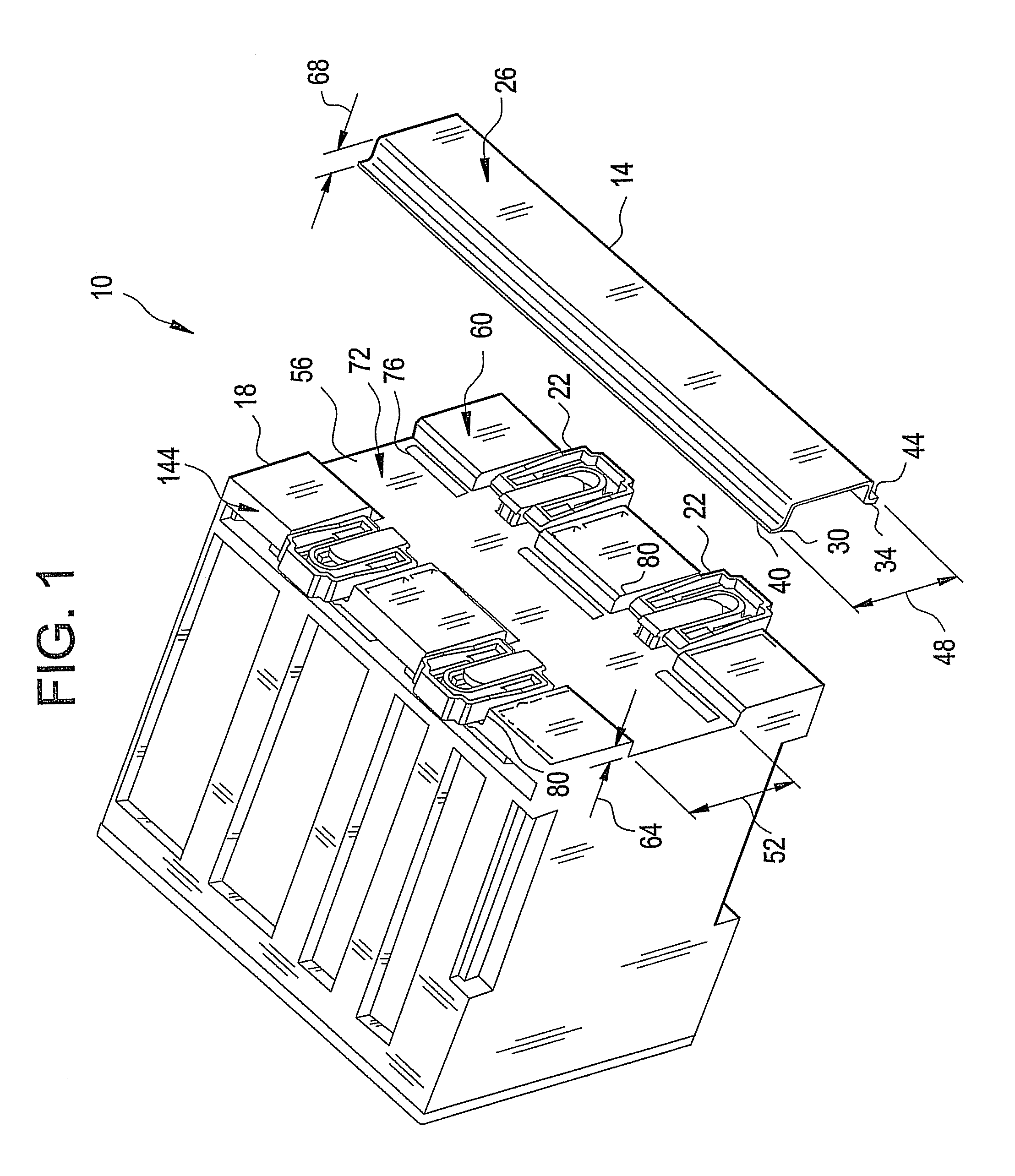 Enclosure-to-rail retaining system and method