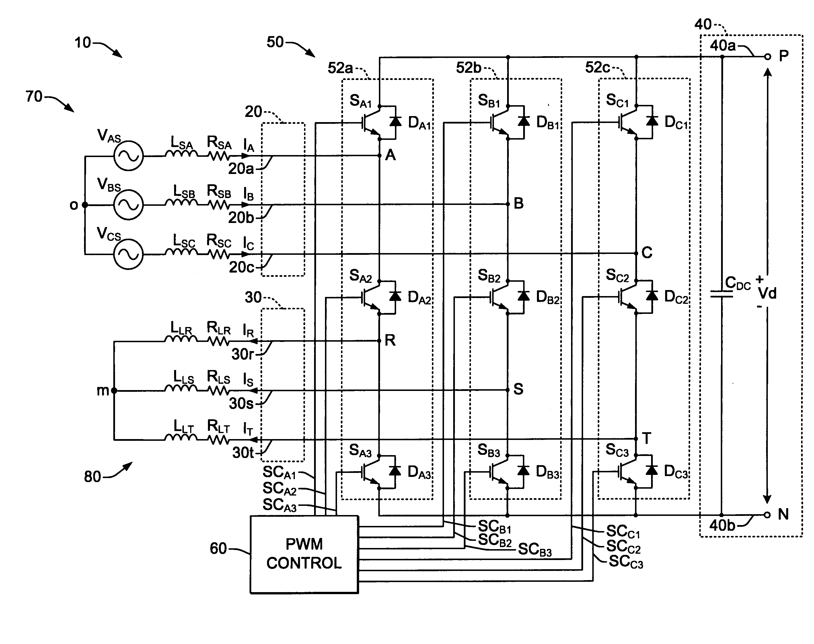 Nine device AC-to-AC converter