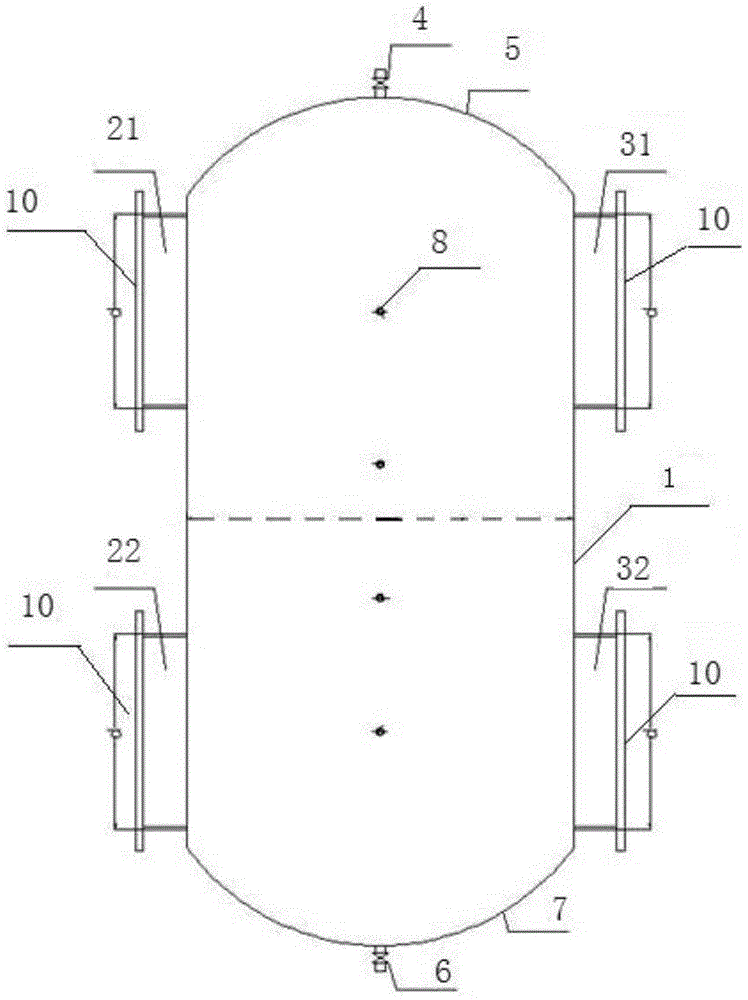 A hydraulic decoupling tank for central heating system