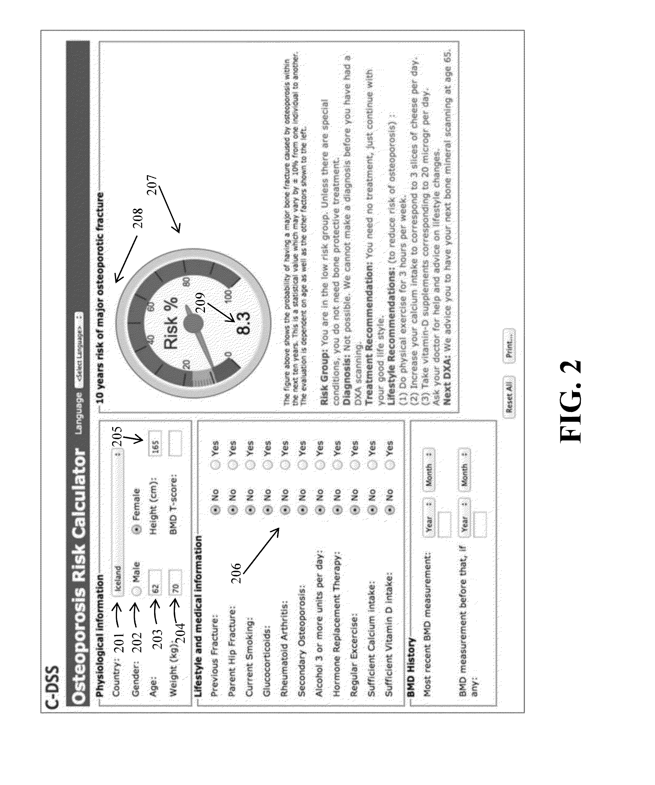 Clinical decision support system for diagnosing and monitoring of a disease of a patient