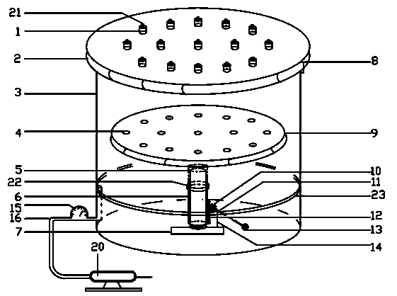 De-watering and collecting tester facilitating laboratory sample analysis