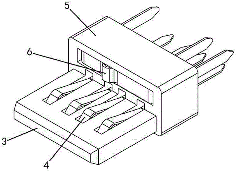 USB female base with built-in mechanical switch