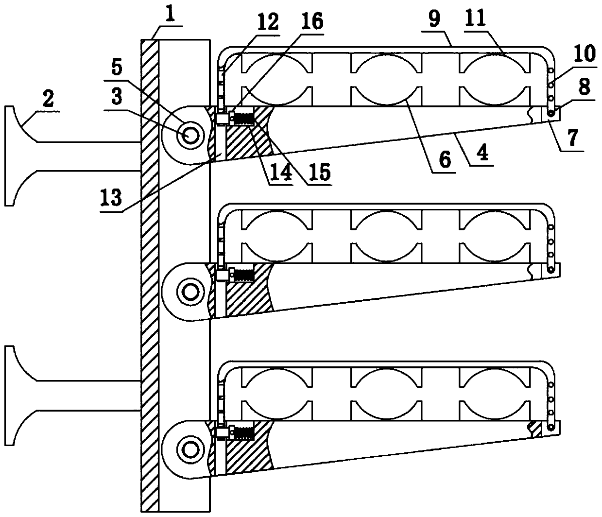 Cable rack pre-buried fixing device for electric power construction