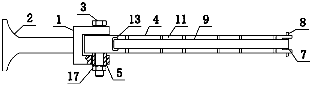 Cable rack pre-buried fixing device for electric power construction