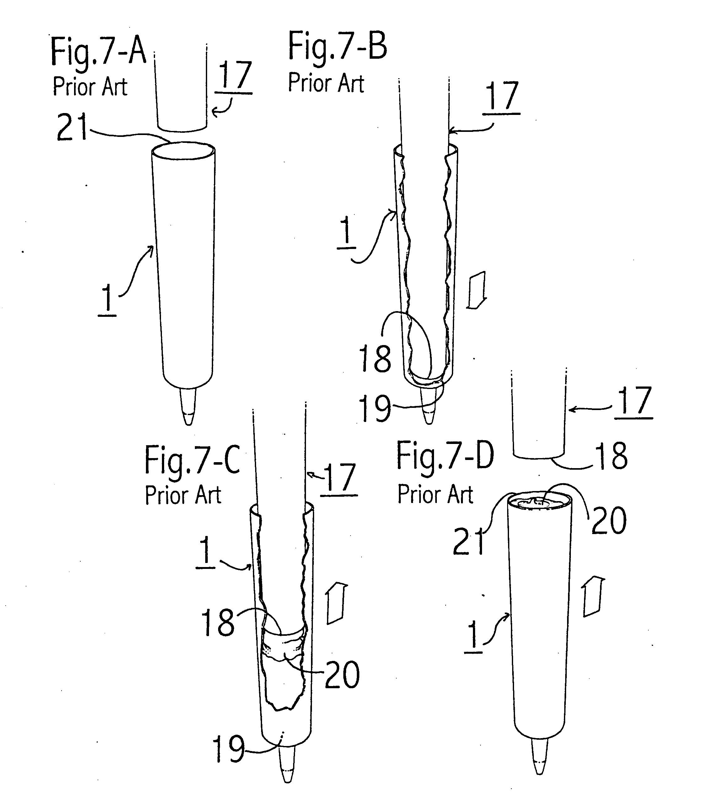 Method of filling dispensing cartridges having collapsible packages