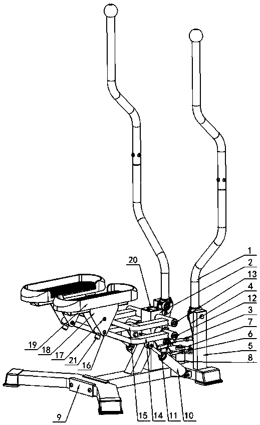 Front-back swinging double-rod multifunctional body builder