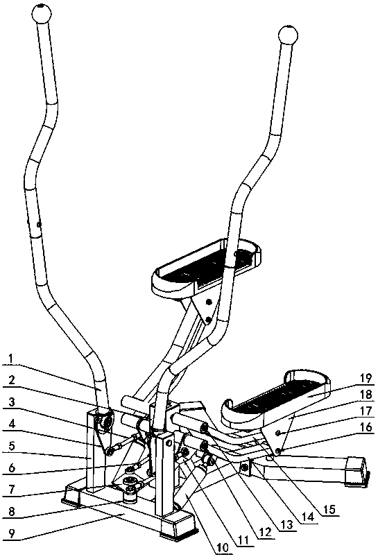 Front-back swinging double-rod multifunctional body builder