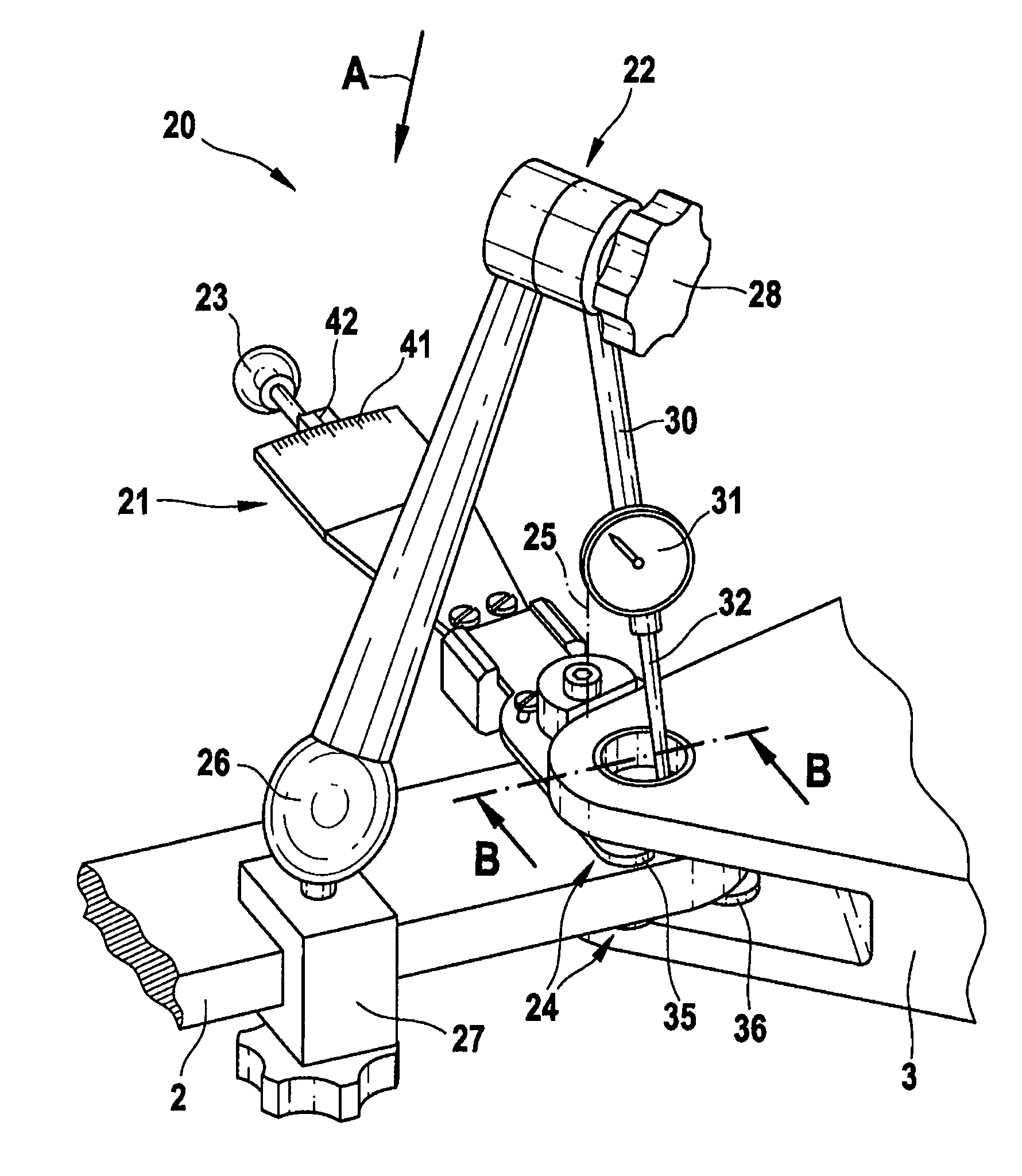 Measuring arrangement and measuring method for measuring bearing clearance