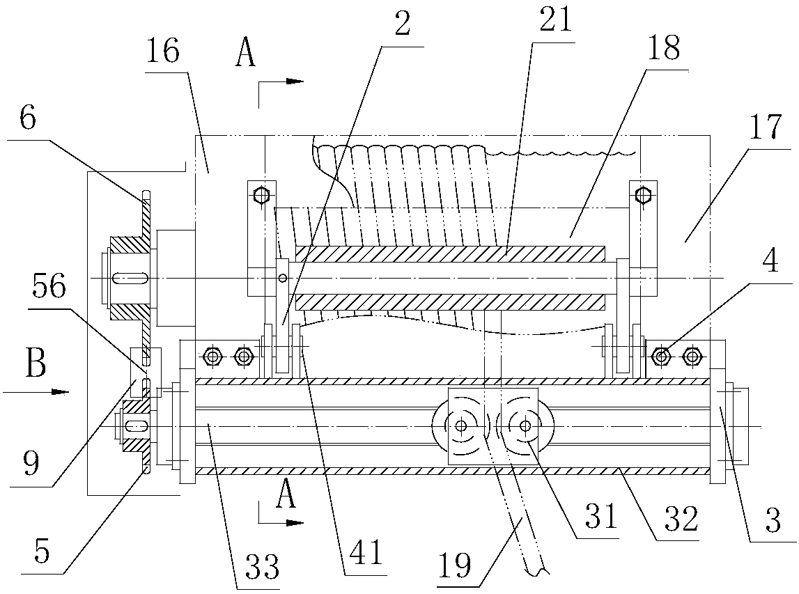 Hoist rope guide provided with telescoping rope pressing device