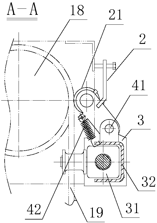 Hoist rope guide provided with telescoping rope pressing device