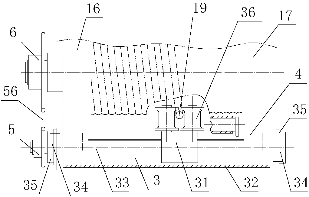 Hoist rope guide provided with telescoping rope pressing device