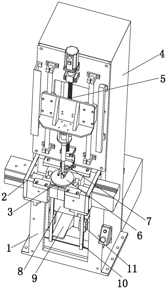 Down-punching extrusion dewatering device for porphyra cake