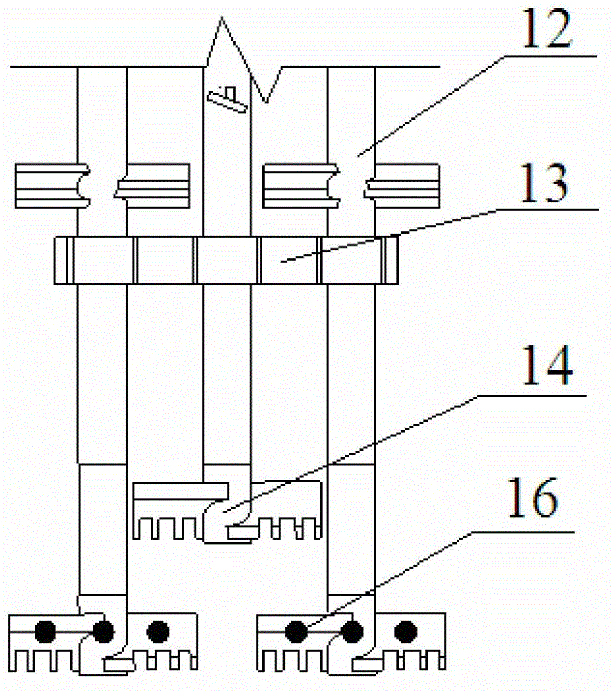 Multi-axial mixing pile device capable of reducing soil extrusion and application thereof