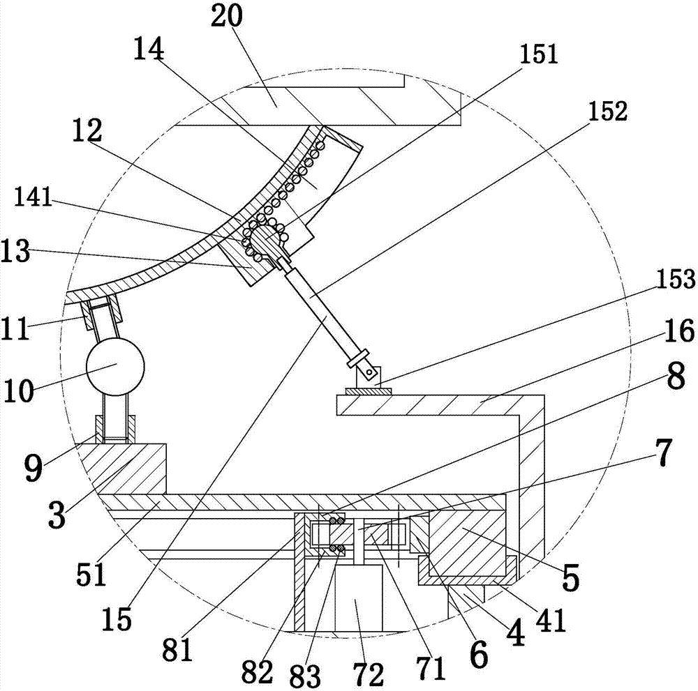 Digital television communication antenna with function of signal search through precision lifting