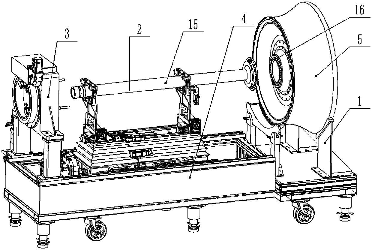 Assembly device for low-pressure turbine shaft-disc assembly of aero-engine