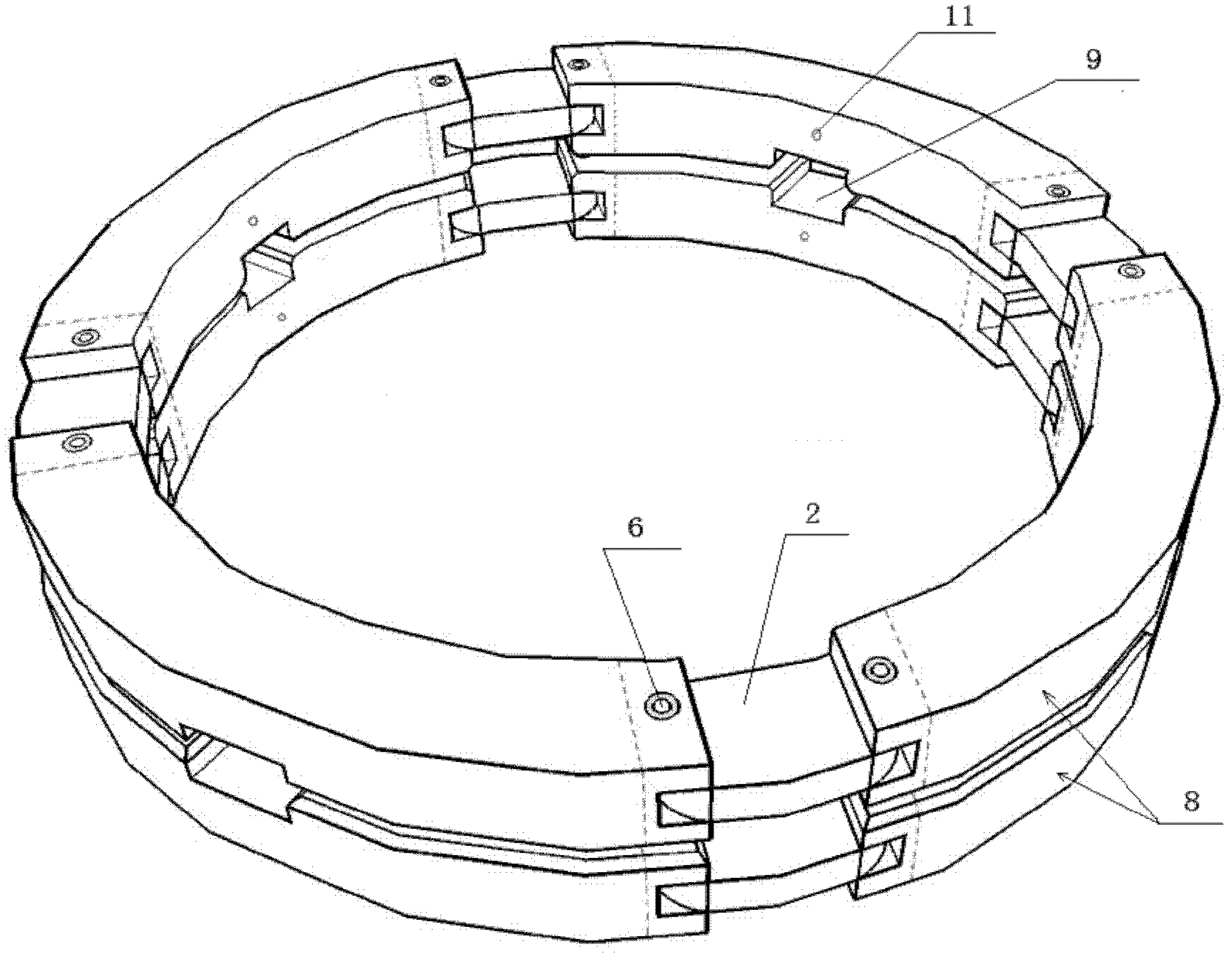 Discontinuous deformable surgical anastomosing magnetic ring