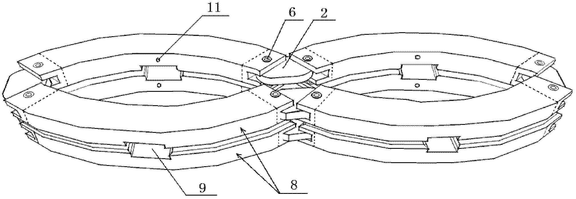 Discontinuous deformable surgical anastomosing magnetic ring