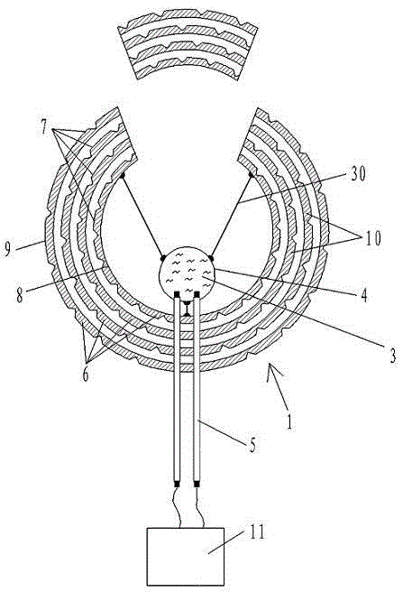 High-energy liquid explosion fixed-point blasting spare device for throwing agricultural materials